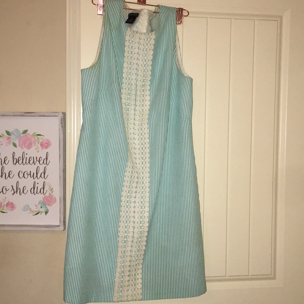 Sheath Dress, Blue and White ♡
